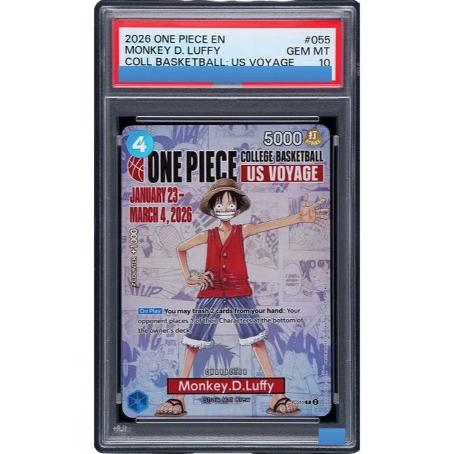 Proxy 2026 ONE PIECE PROMOS #055 MONKEY D. LUFFY COLL BASKETBALL: US VOYAGE P-055 Authentication Grading 10 Collection Game Card